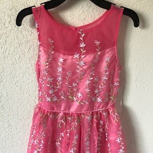 Jona Michelle Girl Pink Floral Dress Size 10
